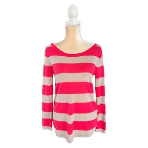 Rare Rag & Bone Pink and Tan Stripe Sweater Size Xs Wool Cashmere